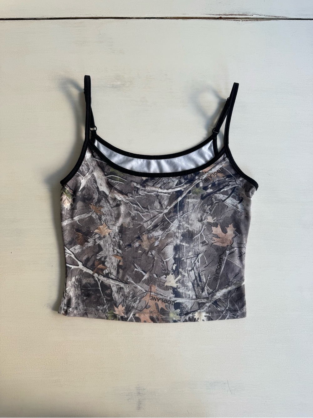 SHEIN Camo Spaghetti Strap Crop Tank